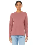 BELLA 6500 Womens Long Sleeve T-shirt in Heather mauve