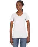 88VL Anvil - Missy Fit Ringspun V-Neck T-Shirt WHITE