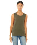 BELLA+CANVAS B8803  Womens Flowy Muscle Tank in Heather olive