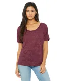 BELLA 8816 Womens Loose T-Shirt in Maroon marble