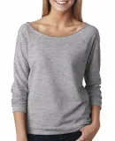 Next Level 6951 Terry Raw-Edge 3/4-Sleeve Raglan in Heather gray