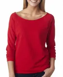 Next Level 6951 Terry Raw-Edge 3/4-Sleeve Raglan in Red