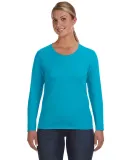 884L Anvil Missy Fit Ringspun Long Sleeve T-Shirt CARIBBEAN BLUE