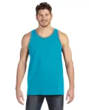 986 Anvil - Lightweight Fashion Tank CARIB BL/ HT GRY