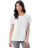 Alternative Apparel 04861C1 Ladies Distressed T-Sh WHITE REACTIVE