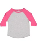 3330 Rabbit Skins Toddler Baseball Raglan in Vn ht/ vn ht pnk