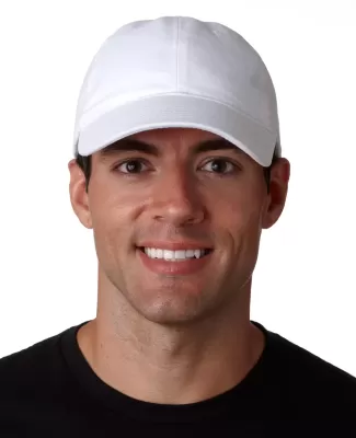 UltraClub 8111 Brushed Twill Unconstructed Dad Hat WHITE