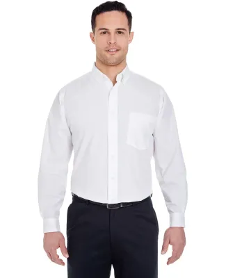 UltraClub 8355 Men's Easy-Care Broadcloth WHITE