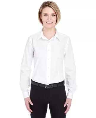 UltraClub 8355L Ladies' Easy-Care Broadcloth WHITE