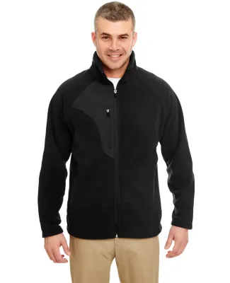 8495 UltraClub® Adult Full-Zip Polyester Micro-Fleece Jacket With Pocket BLACK/ BLACK