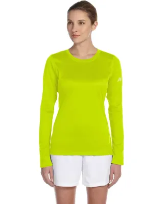 N9119L New Balance Ladies' Tempo Long-Sleeve Performance T-Shirt SAFETY GREEN