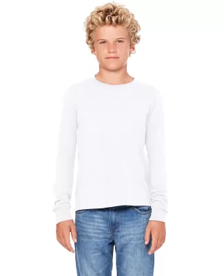 BELLA+CANVAS 3501Y Youth Long-Sleeve T-Shirt in White