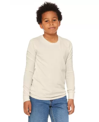 BELLA+CANVAS 3501Y Youth Long-Sleeve T-Shirt in Natural