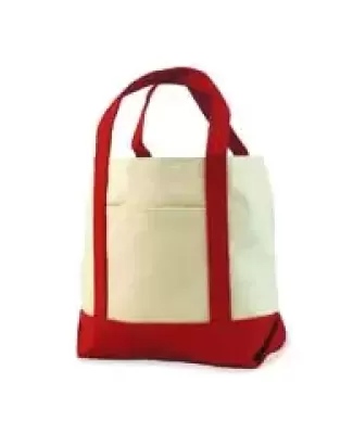 8867 UltraClub Seaside Canvas Boat Tote  RED