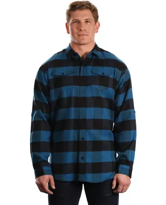 Burnside B8210 Yarn-Dyed Long Sleeve Flannel in Blue/ black