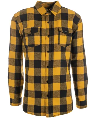 Burnside B8210 Yarn-Dyed Long Sleeve Flannel in Gold/ black