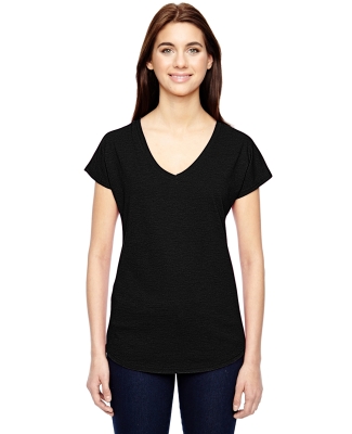 6750VL Anvil - Ladies' Triblend V-Neck T-Shirt  BLACK