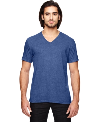 6752 Anvil  Triblend V-Neck T-Shirt HEATHER BLUE