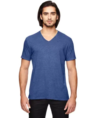 6752 Anvil  Triblend V-Neck T-Shirt in Heather blue