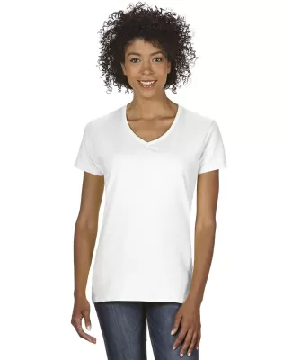 5V00L Gildan Heavy Cotton™ Ladies' V-Neck T-Shir in White
