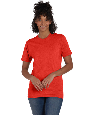 4980 Hanes 4.5 ounce Ring-Spun T-shirt in Poppy heather