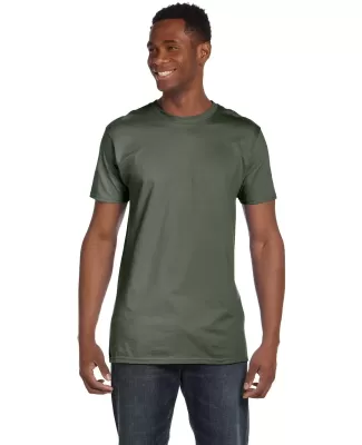 4980 Hanes 4.5 ounce Ring-Spun T-shirt in Fatigue green