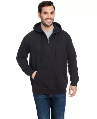 B8615 Burnside - Camo Full-Zip Hooded Sweatshirt in Solid black