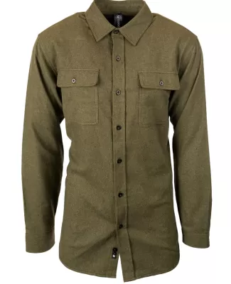 B8200 Burnside - Solid Long Sleeve Flannel Shirt  in Army