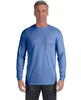 4410 Comfort Colors - Long Sleeve Pocket T-Shirt in Flo blue