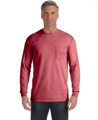 4410 Comfort Colors - Long Sleeve Pocket T-Shirt in Crimson