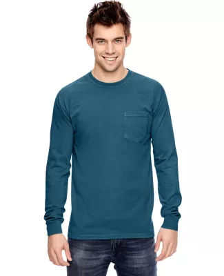4410 Comfort Colors - Long Sleeve Pocket T-Shirt in Topaz blue