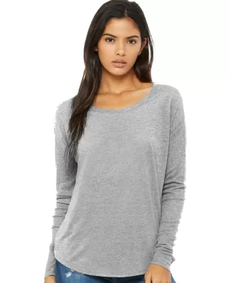 Bella 8852 Womens Long Sleeve Flowy T-Shirt With Ribbed Sleeves Catalog