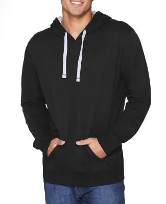 Next Level 9301 Unisex French Terry Pullover Hoody in Black/ hthr grey