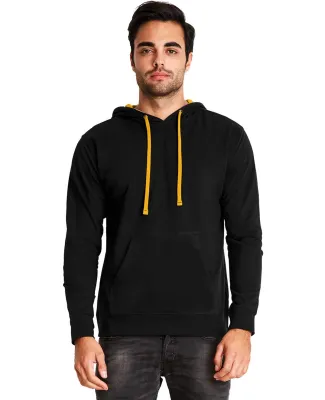 Next Level 9301 Unisex French Terry Pullover Hoody in Black/ gold
