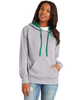Next Level 9301 Unisex French Terry Pullover Hoody in Hthr gry/ kl grn