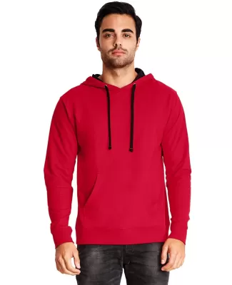 Next Level 9301 Unisex French Terry Pullover Hoody in Red/ black