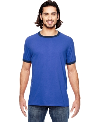 988AN Anvil Lightweight Ringer T-Shirt H BLUE/ TR NAVY