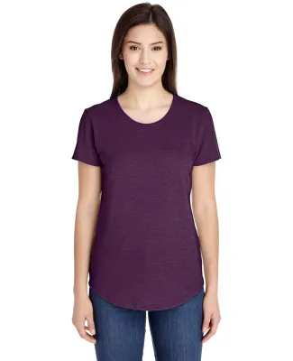 6750L Anvil Ladies' Triblend Scoop Neck T-Shirt HTH AUBERGINE