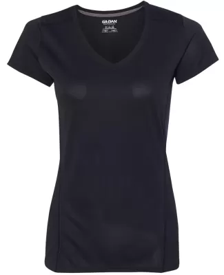 Gildan G47V Ladies Tech V-Neck T-shirt BLACK