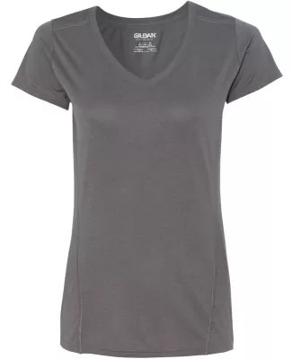 Gildan G47V Ladies Tech V-Neck T-shirt MARBLED CHARCOAL
