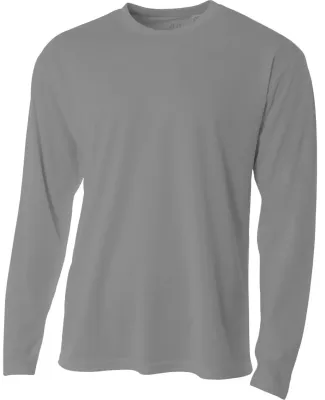 N3253 A4 Drop Ship Men's Long Sleeve Crew Birds Ey ATHLETIC ORANGE