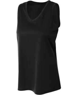 NW2360 A4 Drop Ship Ladies' Athletic Tank Top BLACK