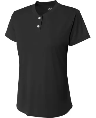 NW3143 A4 Drop Ship Ladies' Tek 2-Button Henley Sh BLACK