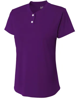 NW3143 A4 Drop Ship Ladies' Tek 2-Button Henley Sh PURPLE