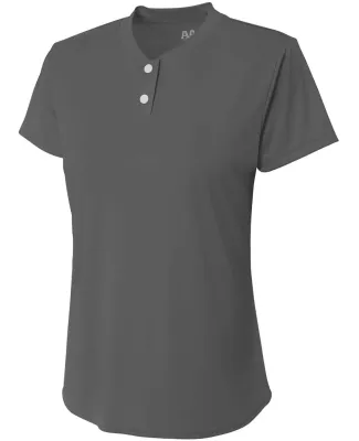 NW3143 A4 Drop Ship Ladies' Tek 2-Button Henley Sh GRAPHITE