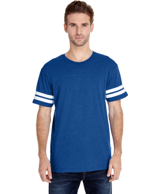 LAT 6937 Adult Fine Jersey Football Tee in Vn royal/ bd wht