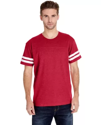 LAT 6937 Adult Fine Jersey Football Tee VN RED/ BLD WHT