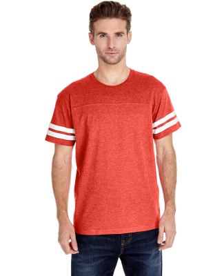 LAT 6937 Adult Fine Jersey Football Tee in Vn orange/ bd wh