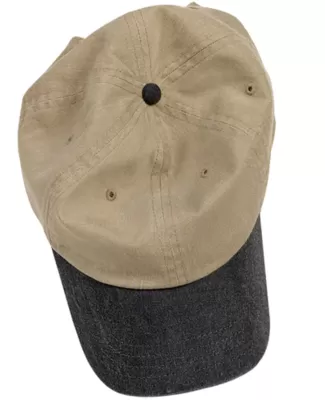 Authentic Pigment 1910 Pigment-Dyed Dad Hat in Khaki/ black