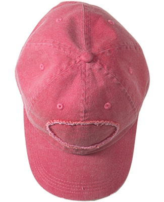 Authentic Pigment 1917 Raw-Edge Dad Hat in Poppy